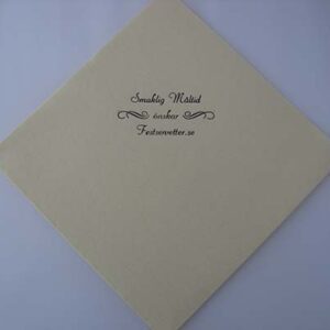 Dunilin servett 40 cm med texten diagonalt